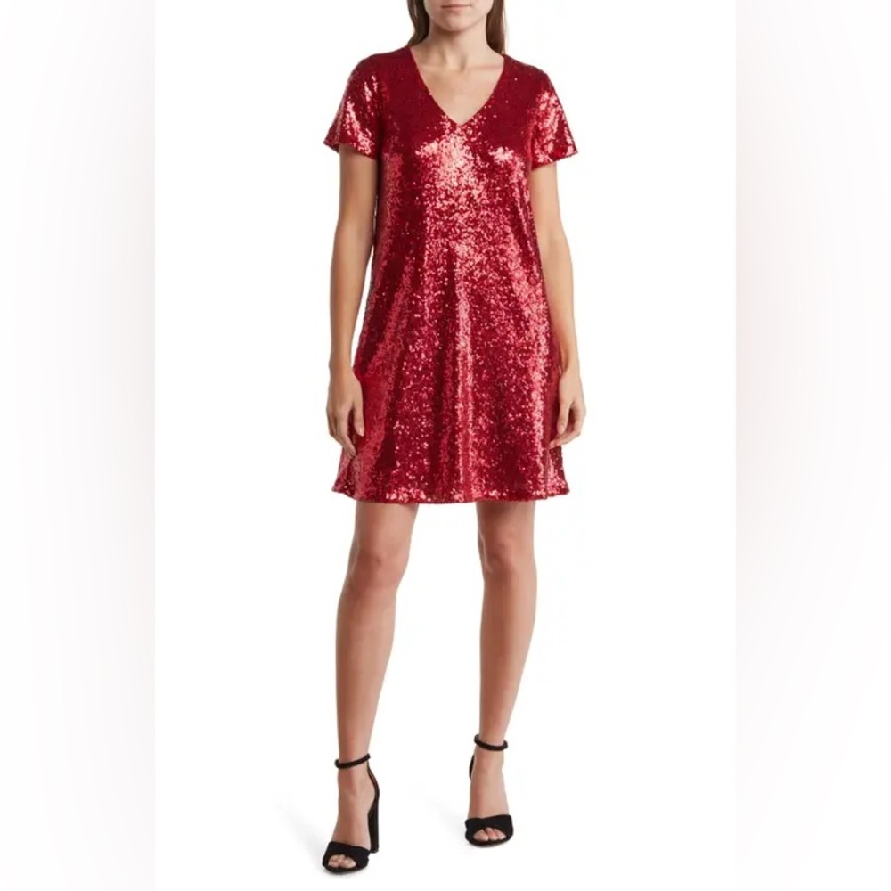 Melrose and Market Sparkling Red Mini Dress